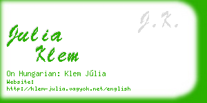 julia klem business card